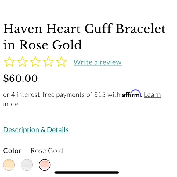 Kendra Scott heart cuff bracelet in rose gold. New w/ tags. - Picture 2 of 6